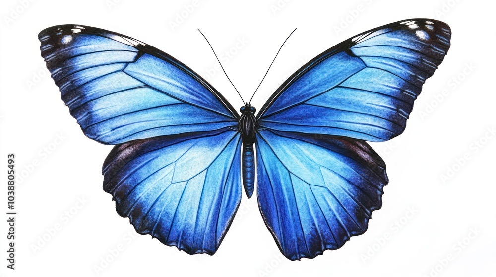 Blue Morpho Butterfly Illustration Blue Morpho Butterfly Illustration