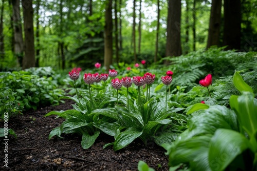 Wallpaper Mural Fritillaria in a woodland garden, its checkered petals hanging delicately from tall stems, creating a natural tapestry Torontodigital.ca