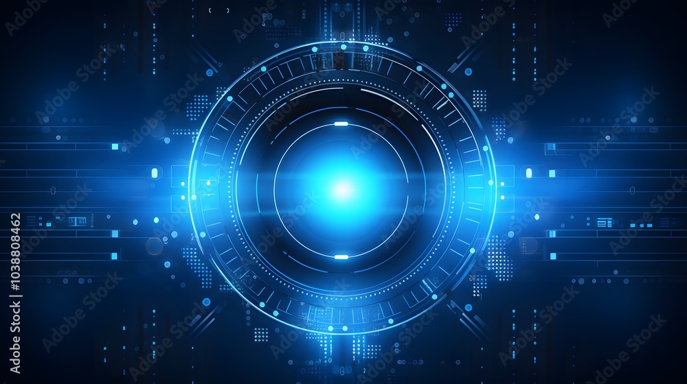 Obraz premium blue Abstract technology background circles digital hi-tech technology design background. concept innovation. vector illustration