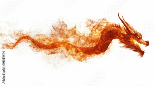 Illustration for a cloud shaped like a dragon breathing fire