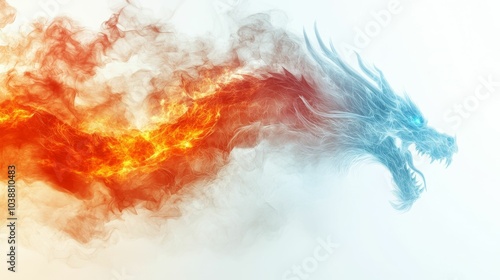 Illustration for a cloud shaped like a dragon breathing fire