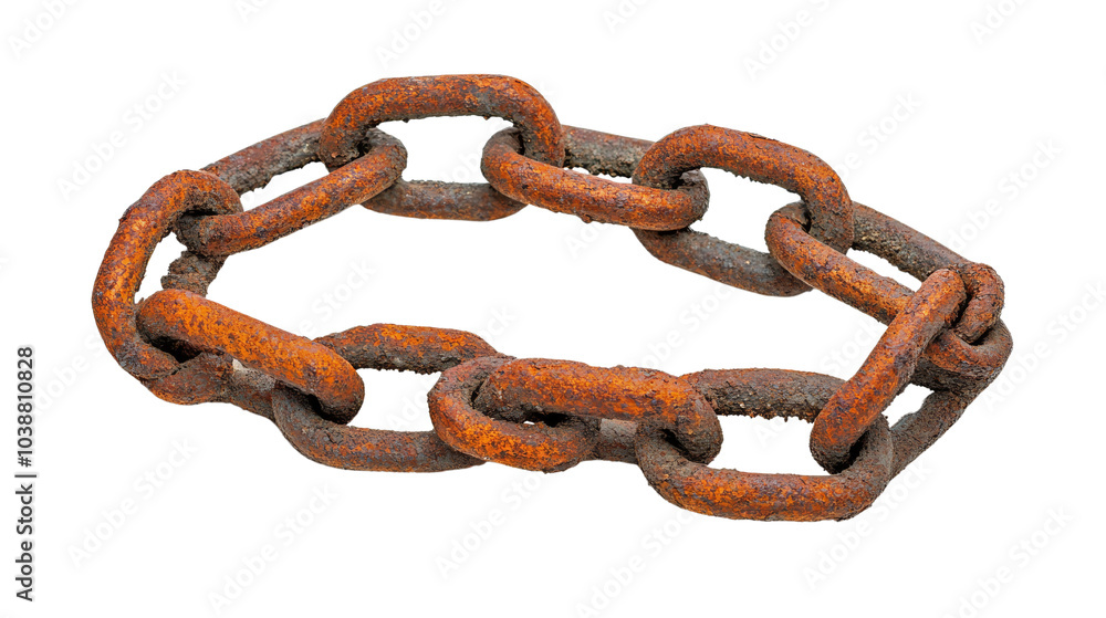 Rusty chain link isolated on background. Rusty chain link isolated on background.