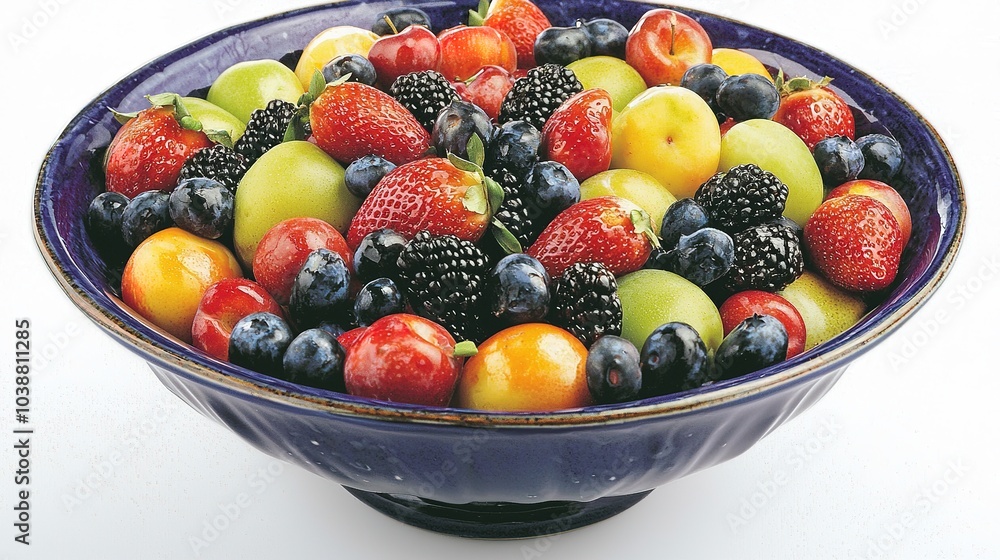 A vibrant bowl filled with assorted fresh fruits, including strawberries, blueberries, and green grapes, showcasing a colorful and healthy selection. A vibrant bowl filled with assorted fresh fruits, including strawberries, blueberries, and green grapes, showcasing a colorful and healthy selection.