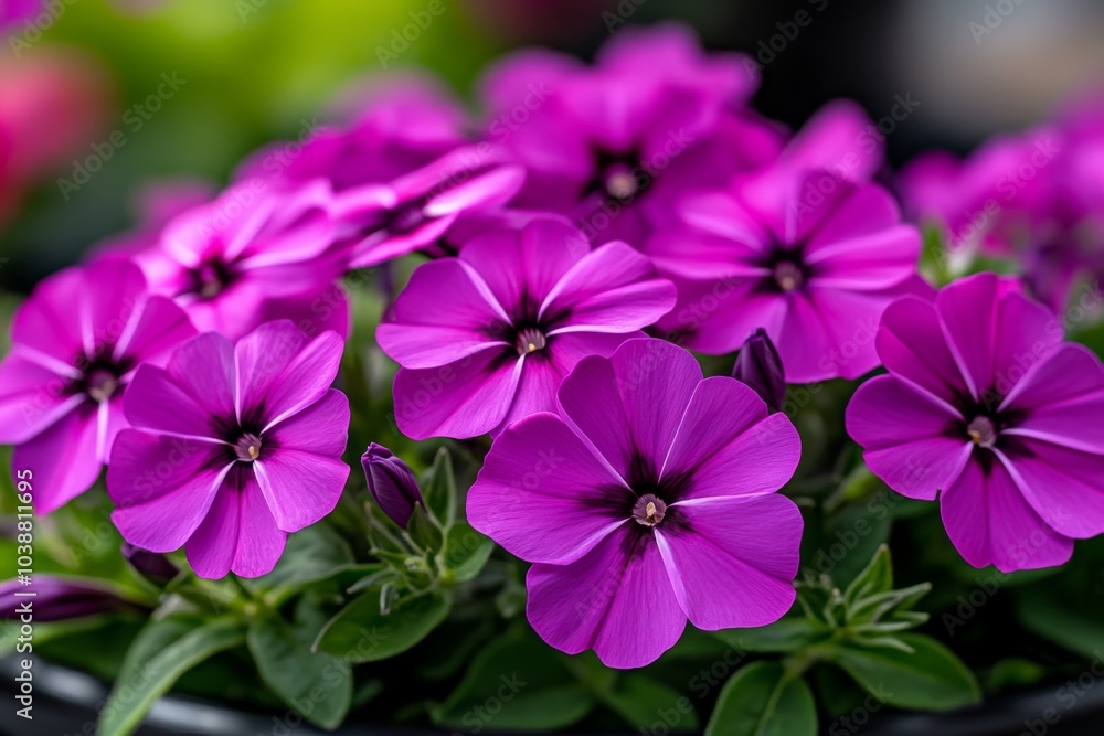 Phlox blooms in a wildflower meadow, their purple petals swaying gently in the breeze Phlox blooms in a wildflower meadow, their purple petals swaying gently in the breeze