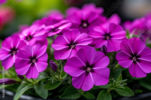 Phlox blooms in a wildflower meadow, their purple petals swaying gently in the breeze