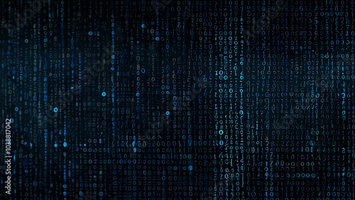 Digital background blue matrix binary computer code hacker concept 