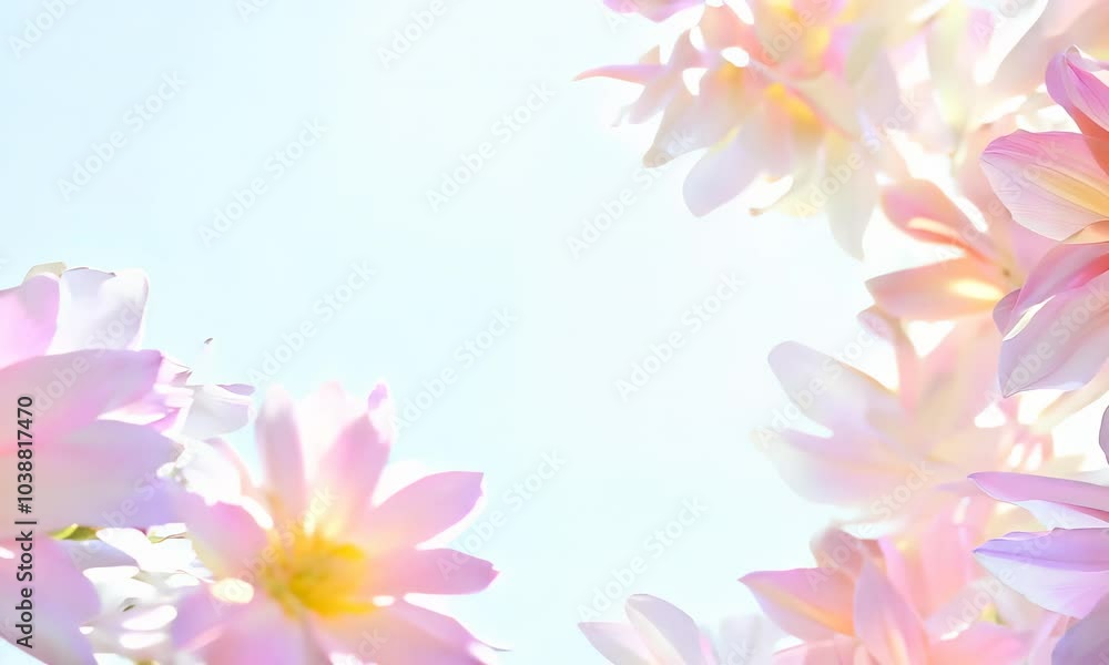 Soft pastel flowers blooming in a serene garden during a sunny afternoon Soft pastel flowers blooming in a serene garden during a sunny afternoon