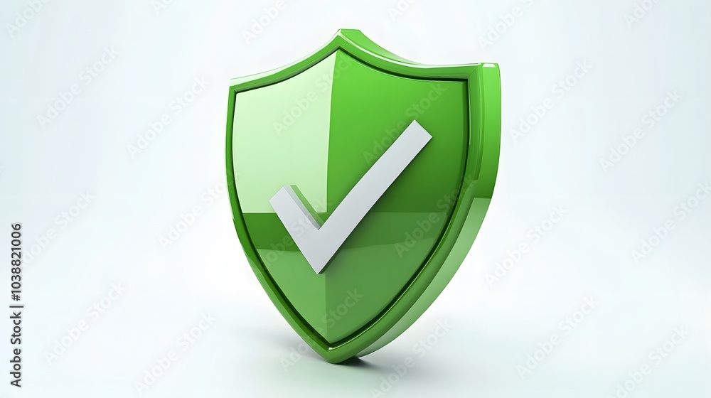 cartoon 3d Icon safety shield check mark perspective . green symbol security safety icon. Checkmark in minimalistic style. 3d vector illustration. white background cartoon 3d Icon safety shield check mark perspective . green symbol security safety icon. Checkmark in minimalistic style. 3d vector illustration. white background