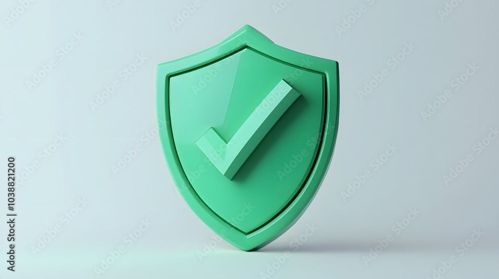 cartoon 3d Icon safety shield check mark perspective . green symbol security safety icon. Checkmark in minimalistic style. 3d vector illustration. white background cartoon 3d Icon safety shield check mark perspective . green symbol security safety icon. Checkmark in minimalistic style. 3d vector illustration. white background