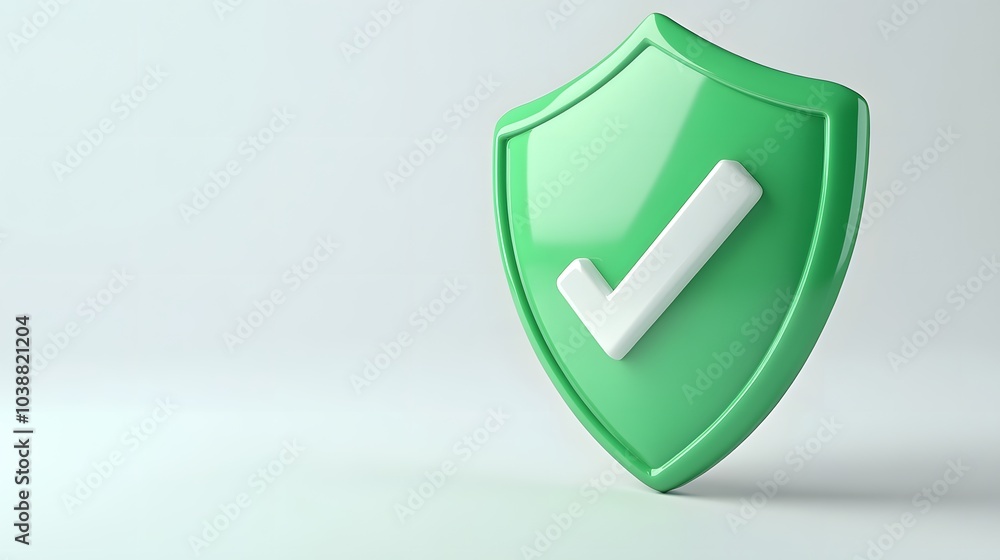 cartoon 3d Icon safety shield check mark perspective . green symbol security safety icon. Checkmark in minimalistic style. 3d vector illustration. white background cartoon 3d Icon safety shield check mark perspective . green symbol security safety icon. Checkmark in minimalistic style. 3d vector illustration. white background