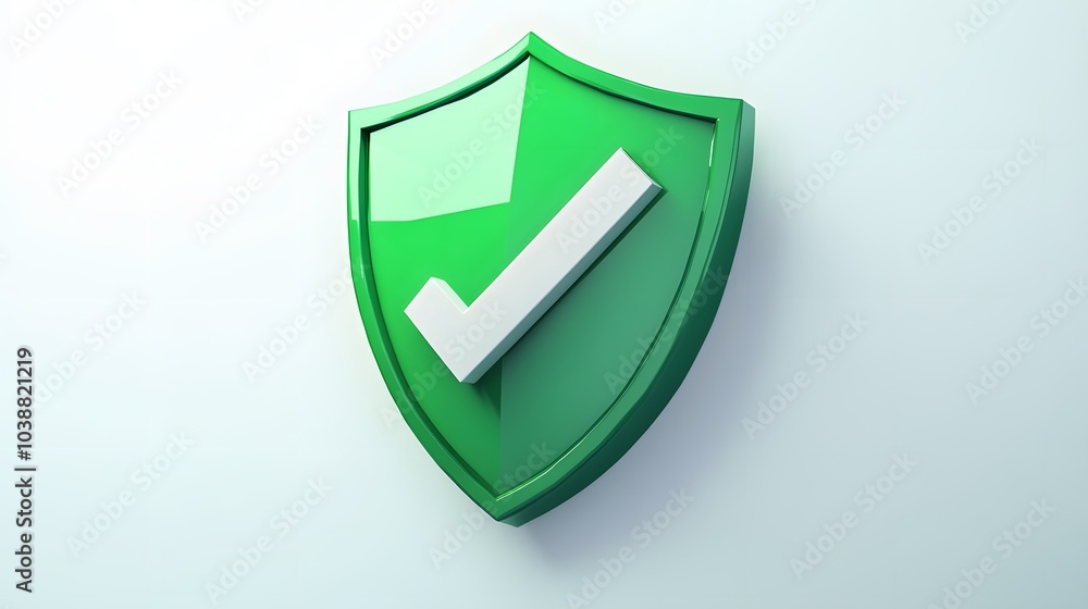 cartoon 3d Icon safety shield check mark perspective . green symbol security safety icon. Checkmark in minimalistic style. 3d vector illustration. white background cartoon 3d Icon safety shield check mark perspective . green symbol security safety icon. Checkmark in minimalistic style. 3d vector illustration. white background