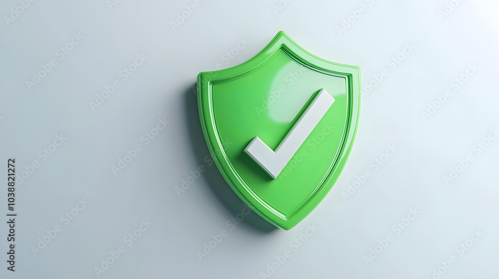 cartoon 3d Icon safety shield check mark perspective . green symbol security safety icon. Checkmark in minimalistic style. 3d vector illustration. white background cartoon 3d Icon safety shield check mark perspective . green symbol security safety icon. Checkmark in minimalistic style. 3d vector illustration. white background