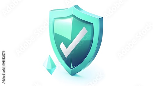 Free Download cartoon 3d Icon safety shield check mark perspective . green symbol security safety icon. Checkmark in minimalistic style. 3d vector illustration. white background - GFXLoad