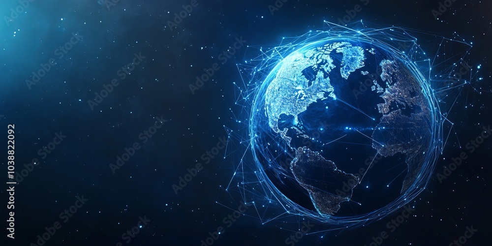 Digital Earth with Network Data Connections, Data connectivity Globe Signals Digital Earth with Network Data Connections, Data connectivity Globe Signals