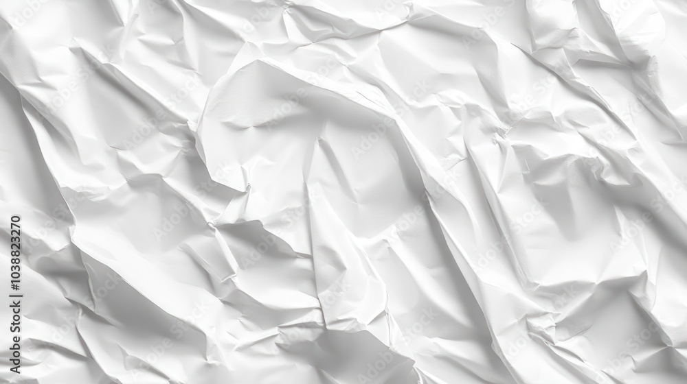 Fototapeta premium White Crumpled Paper Texture