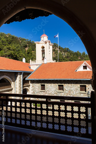 Famous orthodox monastery of Kykkos, Holy monastery of the Virgin of Kykkos in Cyprus. Pedoulas, Cyprus photo