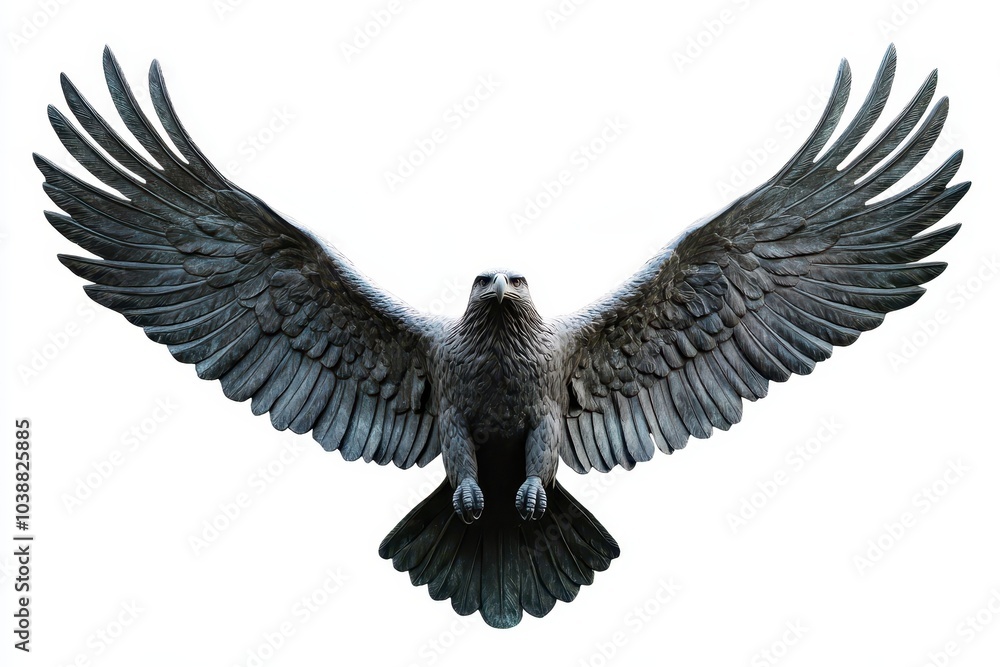 Fototapeta premium Canadian eagle statue on a white backdrop