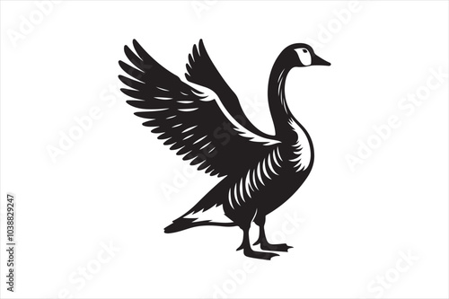 Goose silhouette  vector illustration, Goose silhouette bundle 