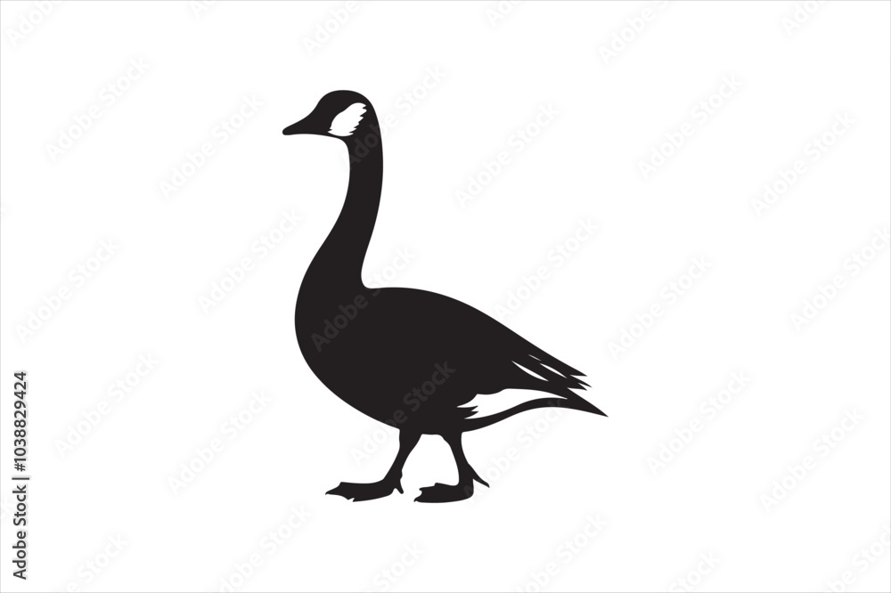 Goose silhouette vector illustration, Goose silhouette bundle Goose silhouette vector illustration, Goose silhouette bundle