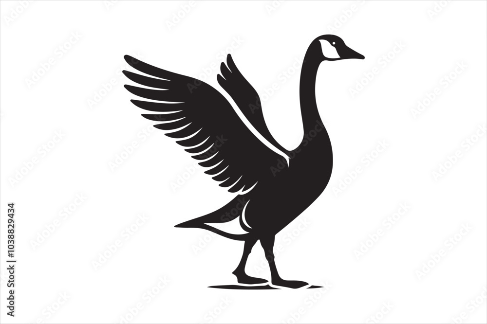 Goose silhouette vector illustration, Goose silhouette bundle Goose silhouette vector illustration, Goose silhouette bundle
