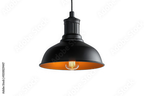 Obraz na płótnie Black Pendant Light isolated on transparent background, png file, no background png file w salonie
