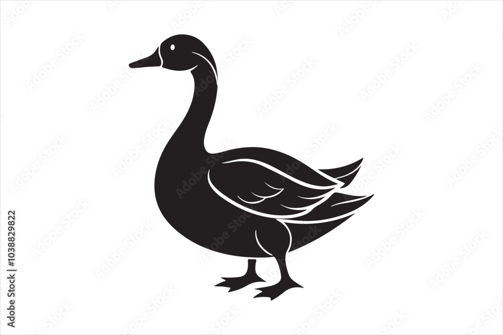 Goose silhouette vector illustration, Goose silhouette bundle Goose silhouette vector illustration, Goose silhouette bundle