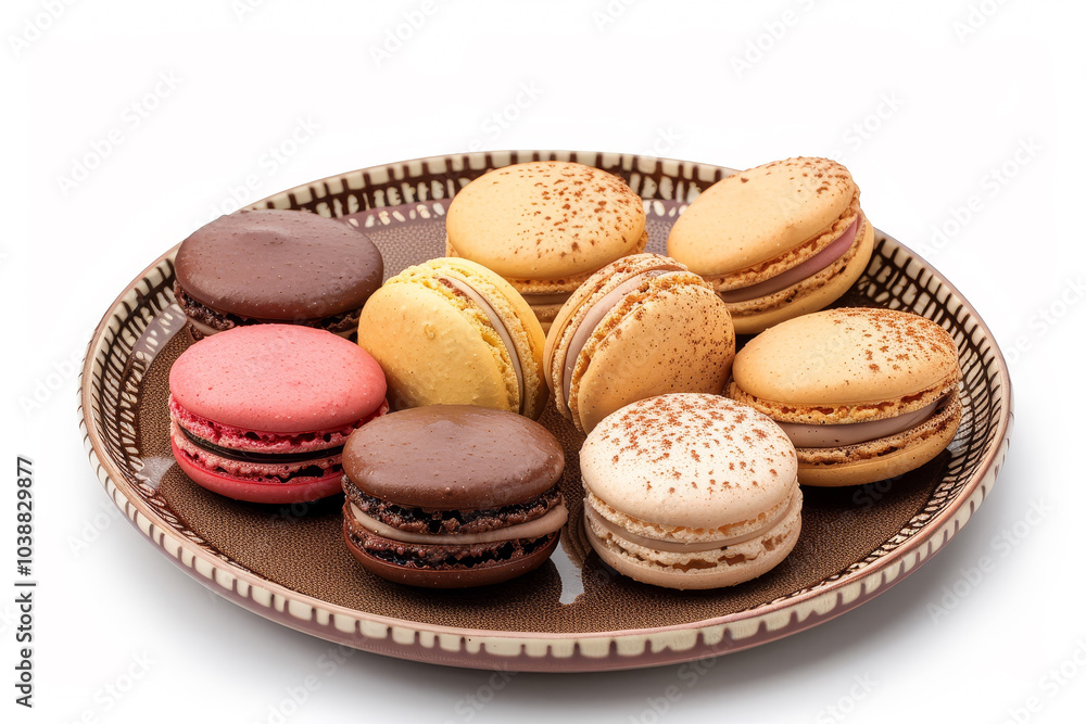 A plate of assorted pastries, including chocolate and vanilla A plate of assorted pastries, including chocolate and vanilla