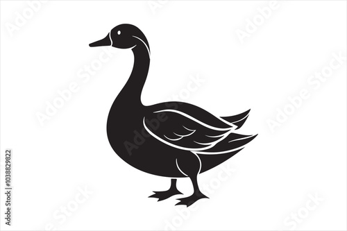 Goose silhouette  vector illustration, Goose silhouette bundle 