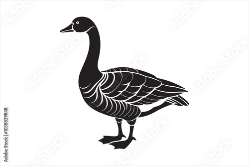 Goose silhouette  vector illustration, Goose silhouette bundle 