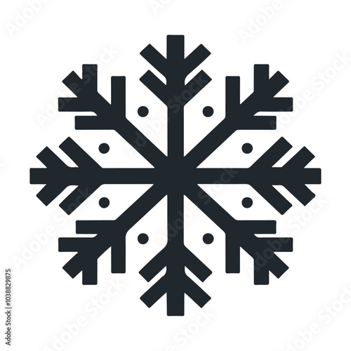 Christmas snowflake black silhouette style icon and vector illustration design