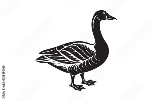 Goose silhouette  vector illustration, Goose silhouette bundle 