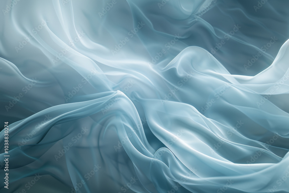 A blue and white fabric with a pattern of waves A blue and white fabric with a pattern of waves