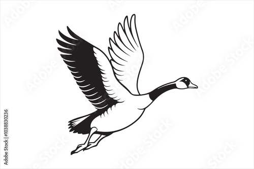Goose silhouette  vector illustration, Goose silhouette bundle 