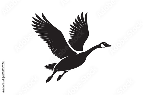 Goose silhouette  vector illustration, Goose silhouette bundle 