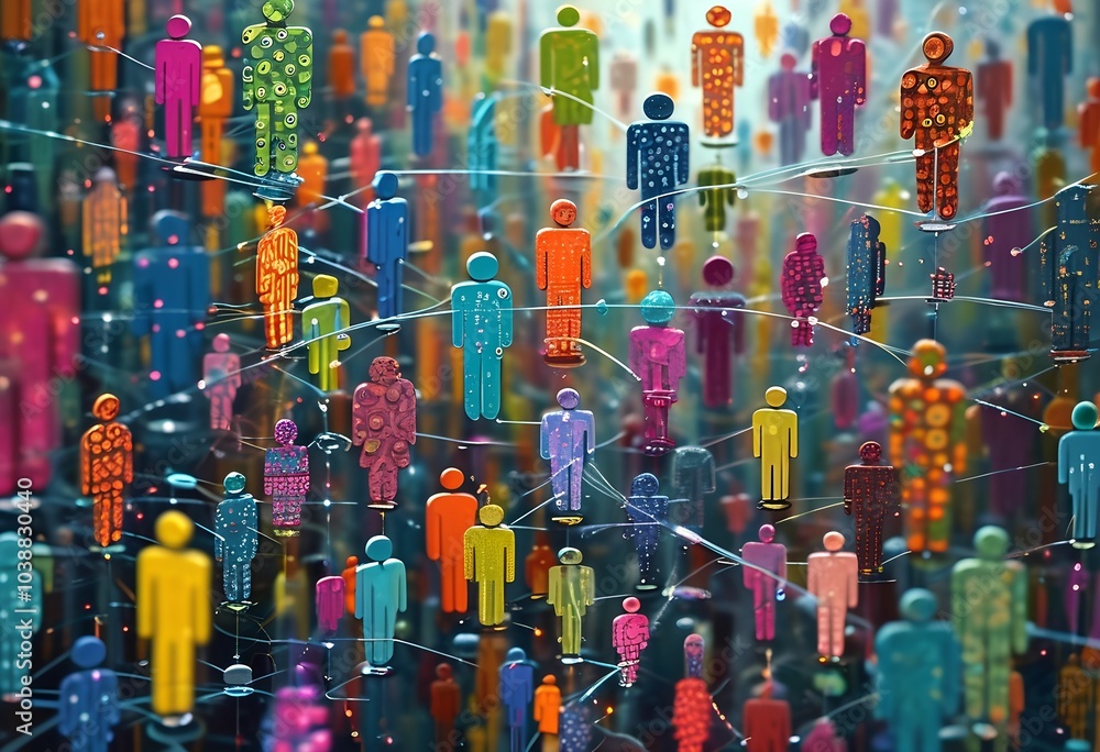 Naklejka premium holographic people