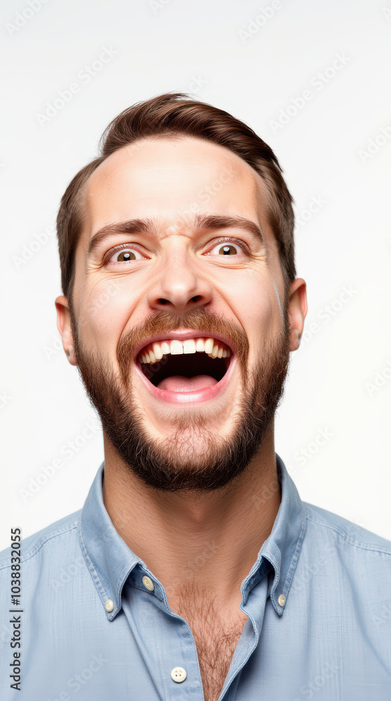 Excited Person in Vibrant Clothes and Joyful Expressions: Colorful Portrait on White Backgrounds for Stock Photography Excited Person in Vibrant Clothes and Joyful Expressions: Colorful Portrait on White Backgrounds for Stock Photography