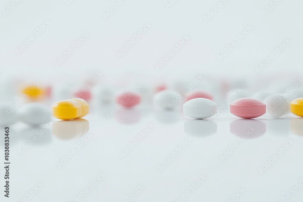 Pills with Blurred Pharmacy in the background, Medical Concept Image Pills with Blurred Pharmacy in the background, Medical Concept Image