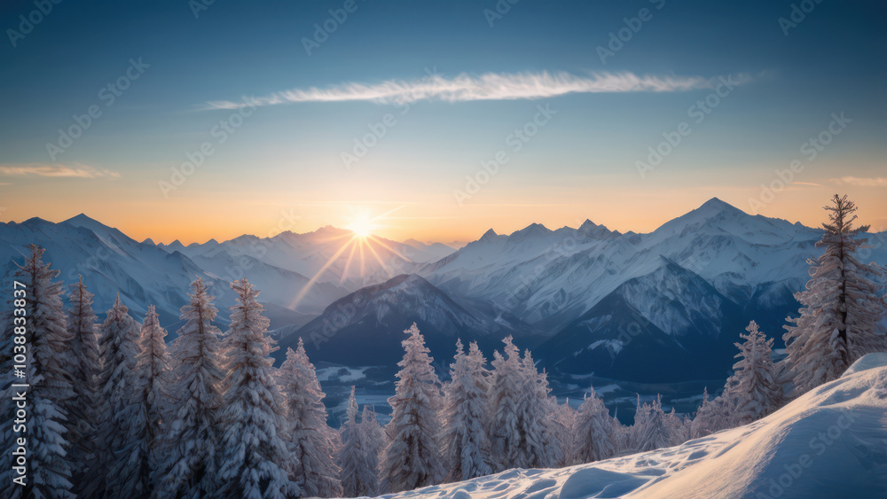 Snow-Covered Mountain Landscape Snow-Covered Mountain Landscape