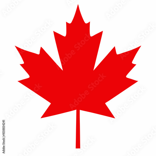 Maple Leaf Vector Icon - Canadian Maple Leaf Logo Isolated on White