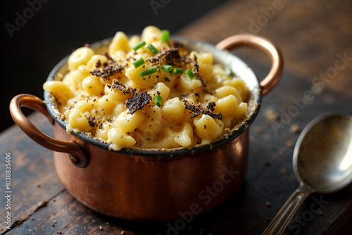 Truffle Mac and Cheese in Copper Pot