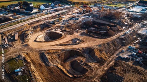 Wallpaper Mural Aerial View of Construction Site Torontodigital.ca