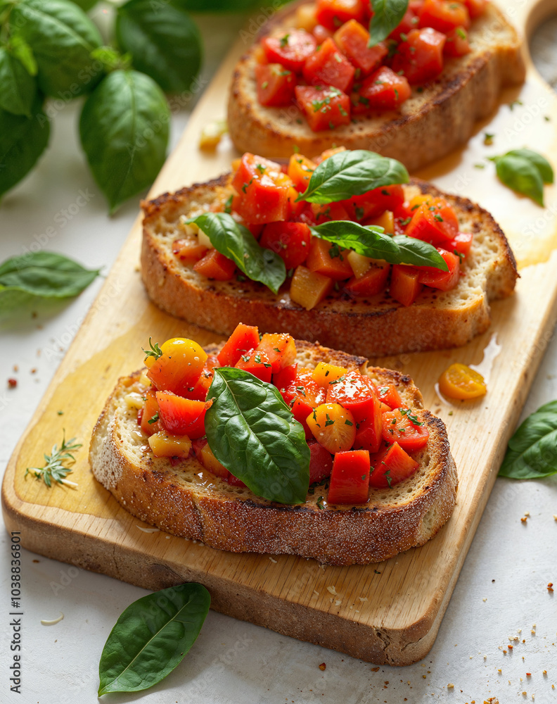 Classic Bruschetta with Tomatoes and Basil
Classic Bruschetta with Tomatoes and Basil