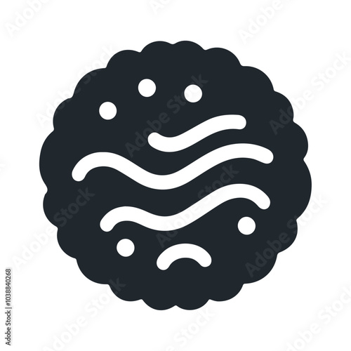 Realistic Christmas black silhouette cookie chips vector icon design