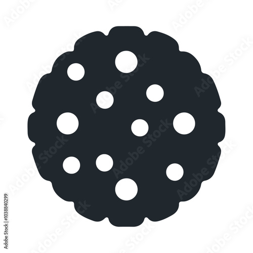 Realistic Christmas black silhouette cookie chips vector icon design