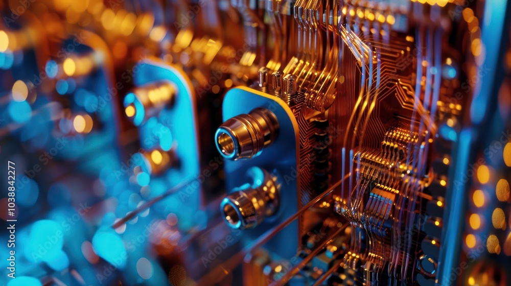 Close-up of a Circuit Board with Connectors Close-up of a Circuit Board with Connectors
