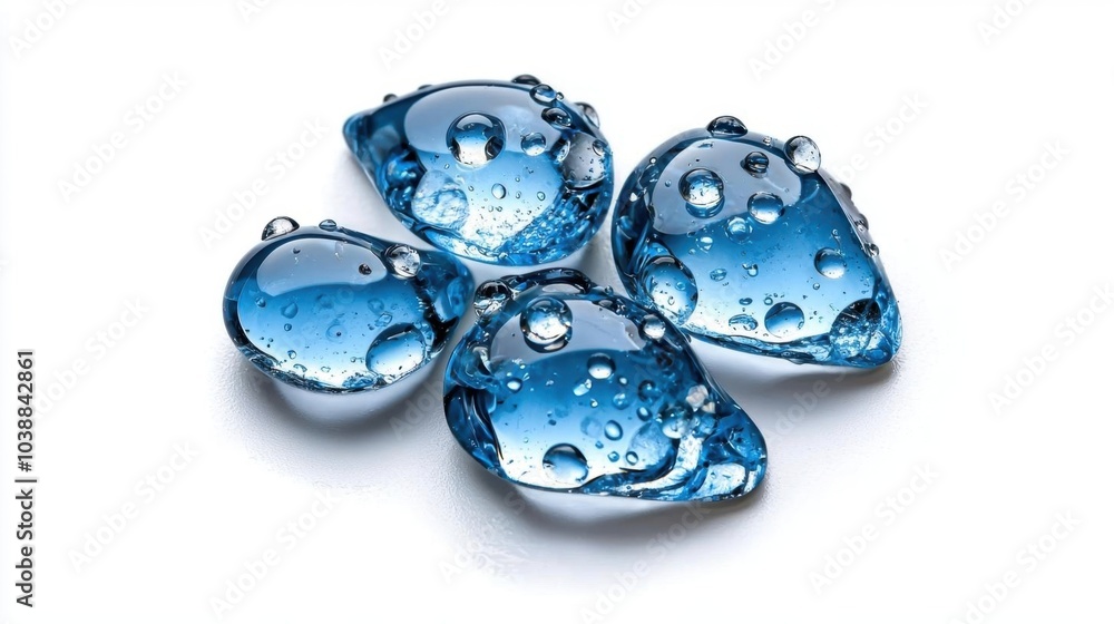 A photostock images of water droplets, isolated on white background, High Quality