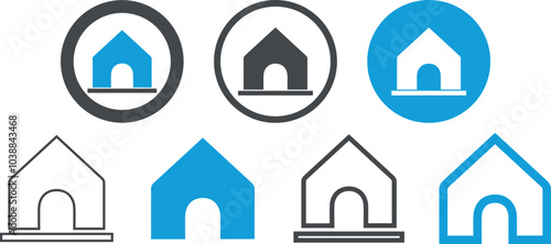 Web Home Icon. A simple house symbol in a circular design, perfect for main page navigation.