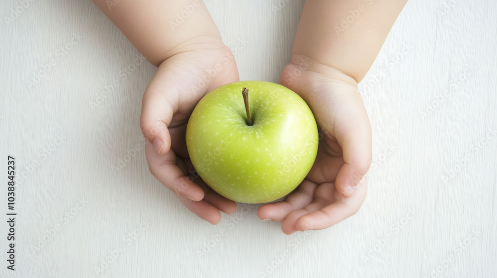 A child gently holds a fresh green apple in both hands, symbolizing healthy eating, nutrition, and simple childhood moments.
A child gently holds a fresh green apple in both hands, symbolizing healthy eating, nutrition, and simple childhood moments.