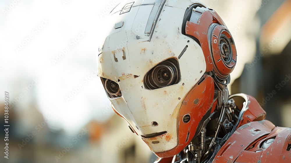 Fototapeta premium Renaissance Robot Workshop: A Skilled Robot Craftsman 