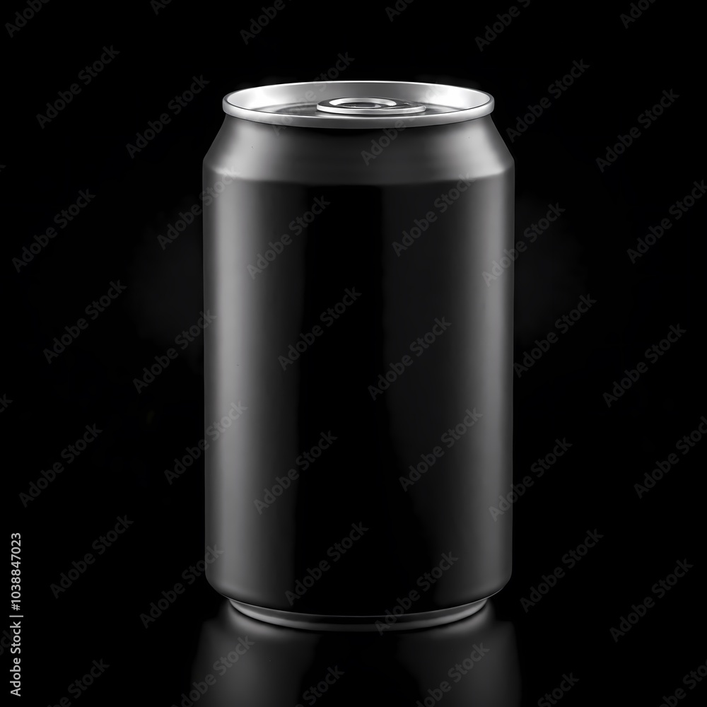 aluminum can on black. black beer can. isolated can mockup. aluminum can on black. black beer can. isolated can mockup.